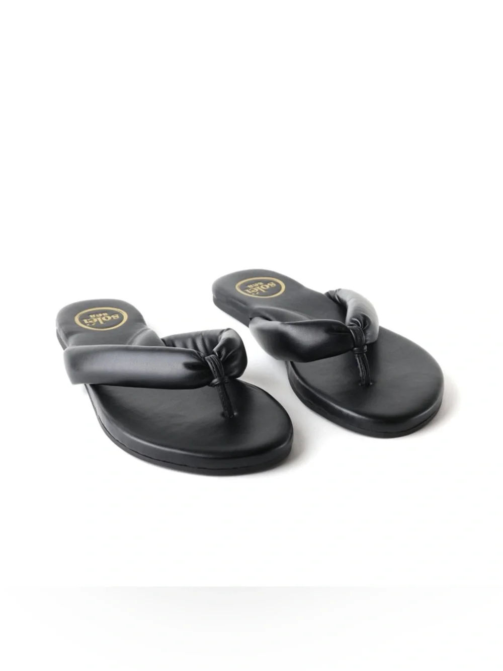 NWOT Solei Sea Gizel Pillow Strap Sandals Noir Black Size 8 US/39 - Picture 3 of 11